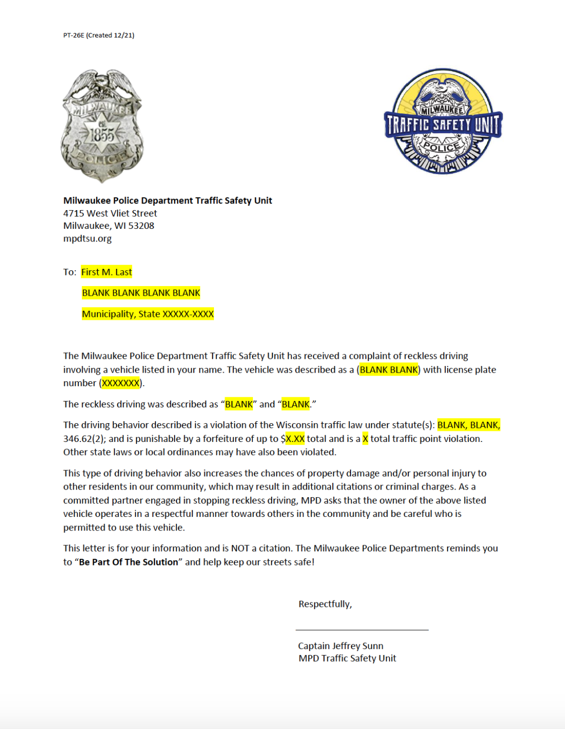 MPD Sending Warning Letters To Reported Reckless Drivers mpd-sending-warning-letters-to-reported-reckless-drivers